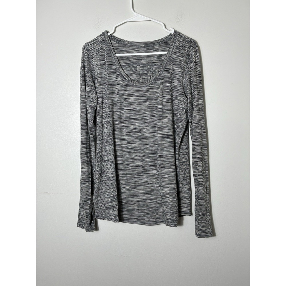 Lululemon Yogi Everyday Pima Cotton Long Sleeve Top Sz 6 Striped Athleisure